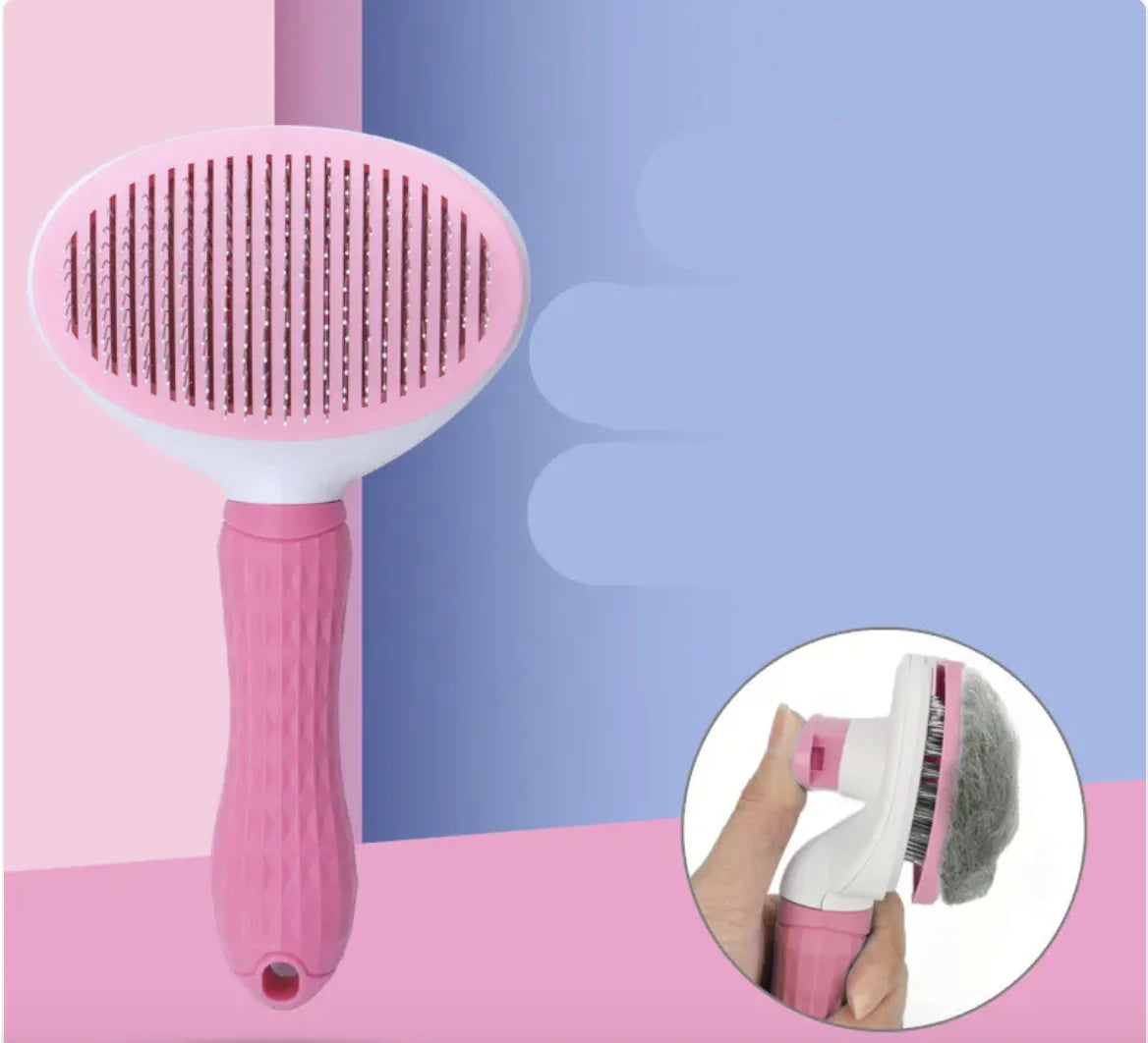 Self-Cleaning Pet Grooming Comb - Stainless Steel & ABS