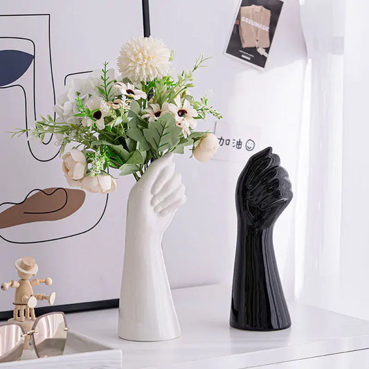 Artistic Ceramic Hand Vase for Unique Home Decor