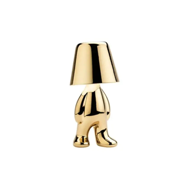 Little Golden Man Table Lamp - Whimsical Resin LED Light