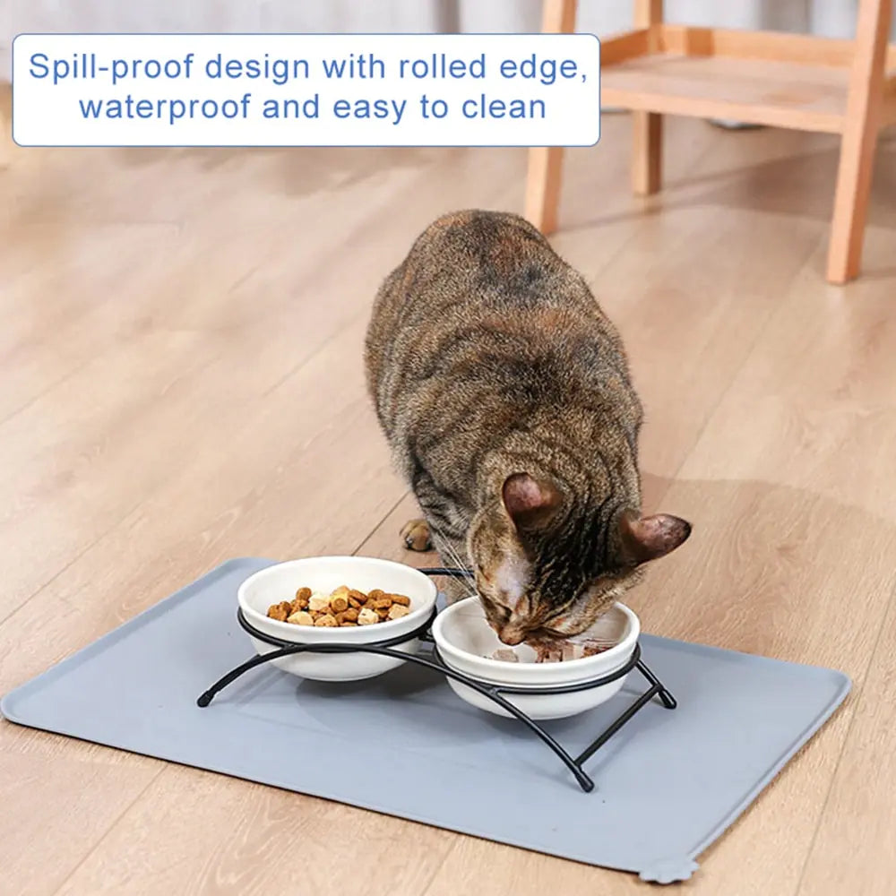 Silicone Pet Bowl Mat - Non-Slip, Waterproof, and Pet-Friendly