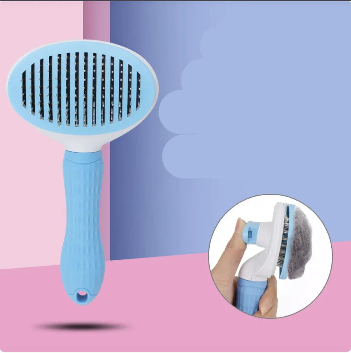 Self-Cleaning Pet Grooming Comb - Stainless Steel & ABS