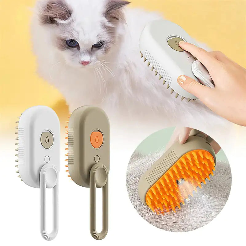 Sharu Bliss Steam Pet Brush with Unique Spray Function - Premium Cat and Dog Grooming Tool