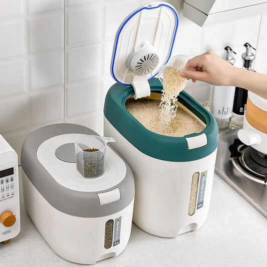 Automatic Food Storage Bin - Moisture-Proof Grain and Flour Container