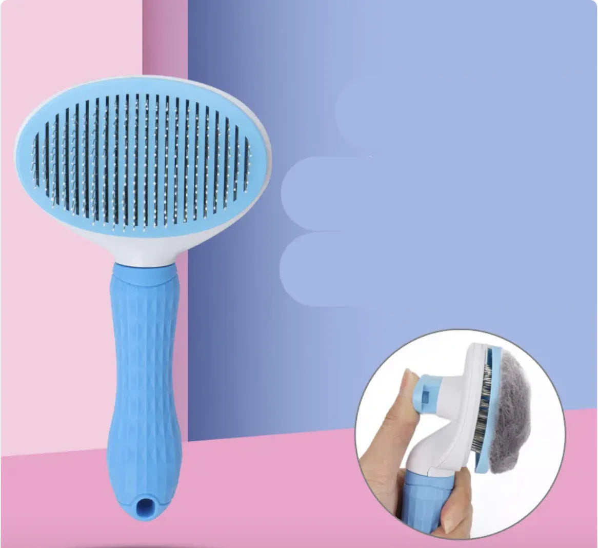 Self-Cleaning Pet Grooming Comb - Stainless Steel & ABS