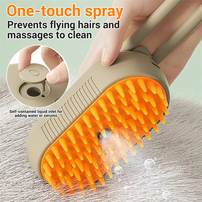 Sharu Bliss Steam Pet Brush with Unique Spray Function - Premium Cat and Dog Grooming Tool