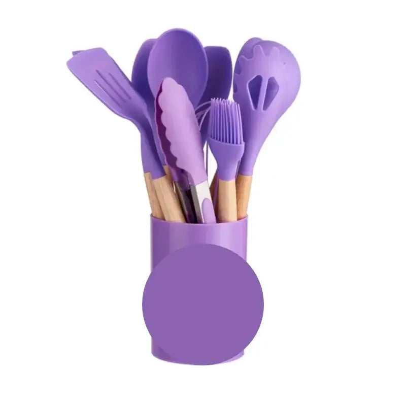 Sharu Bliss Nordic Silicone Kitchen Utensil Set - 12-Piece Heat-Resistant, Non-Stick Cooking Tools