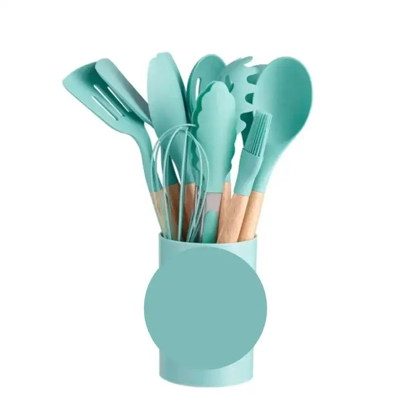 Sharu Bliss Nordic Silicone Kitchen Utensil Set - 12-Piece Heat-Resistant, Non-Stick Cooking Tools