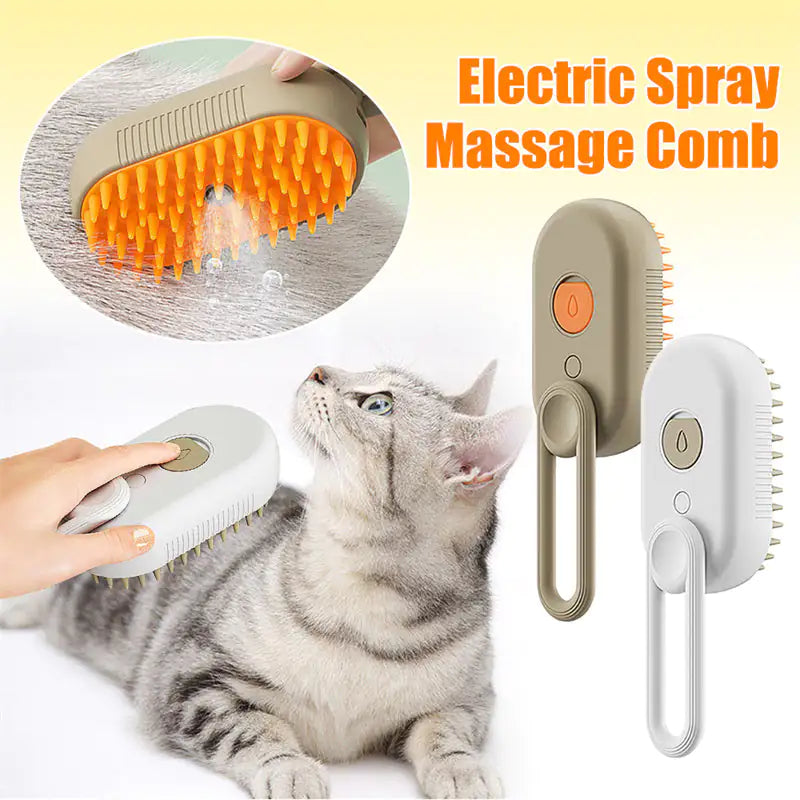 Sharu Bliss Steam Pet Brush with Unique Spray Function - Premium Cat and Dog Grooming Tool