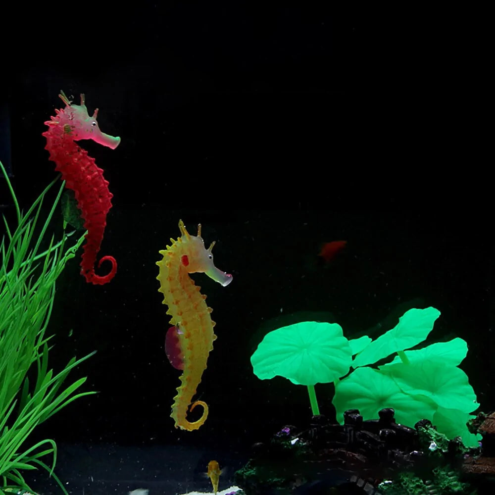 Silicone Luminous Sea Horse Aquarium Decoration