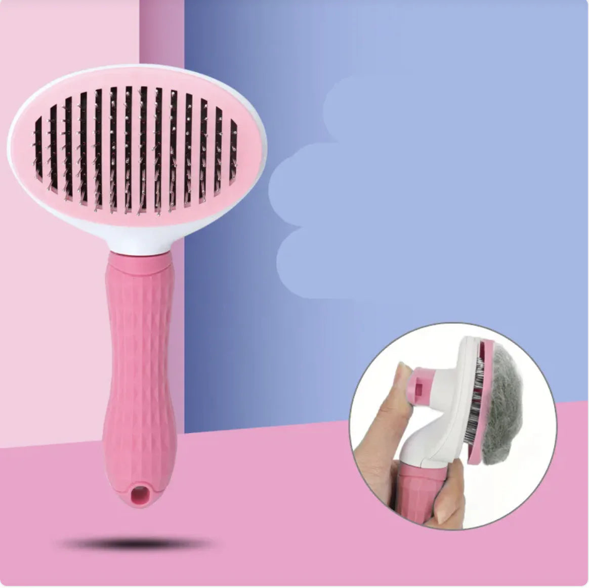 Self-Cleaning Pet Grooming Comb - Stainless Steel & ABS