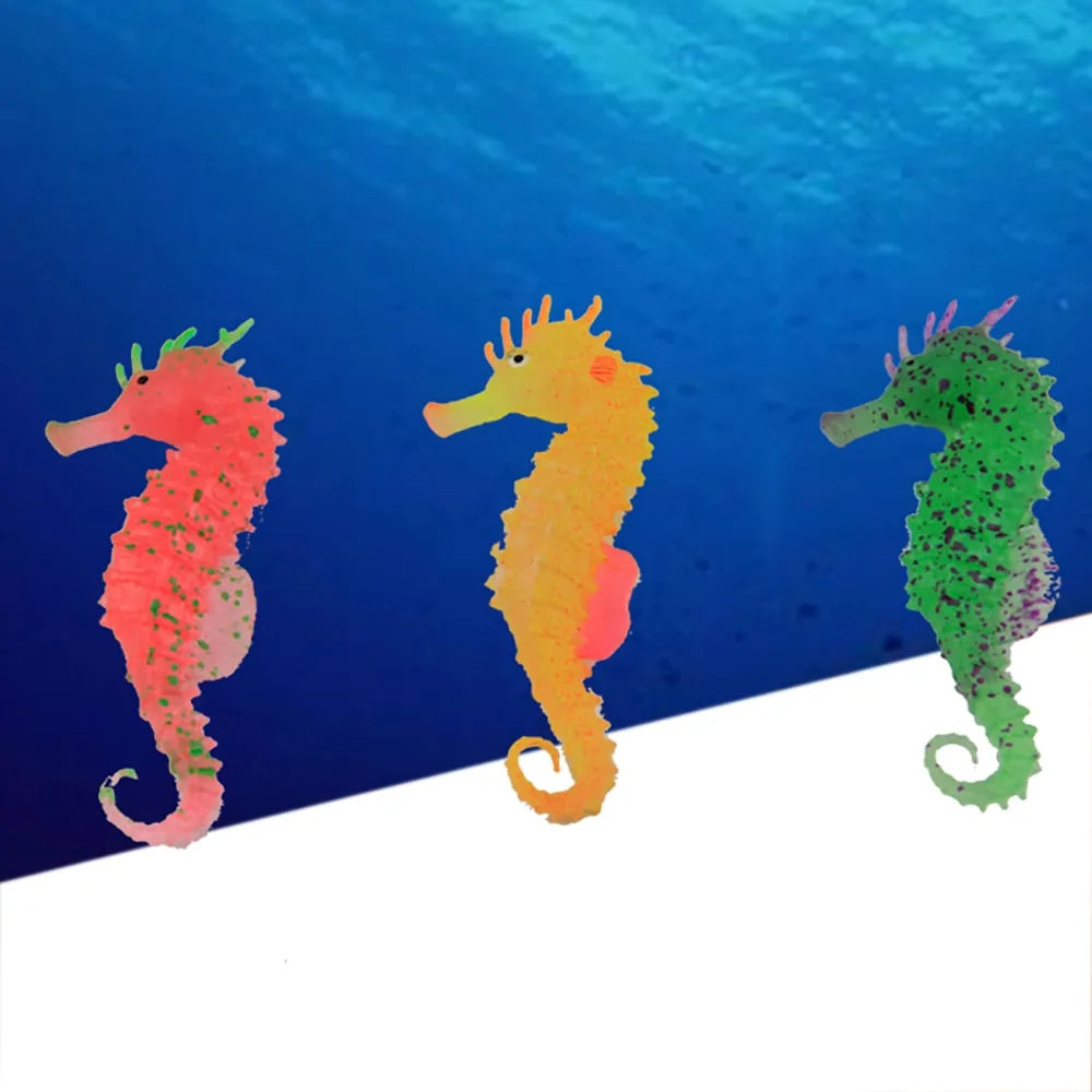 Silicone Luminous Sea Horse Aquarium Decoration