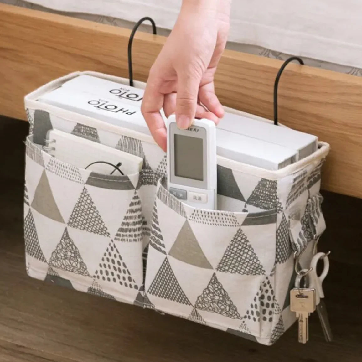 Multi-Pocket Bedside Hanging Storage Organizer