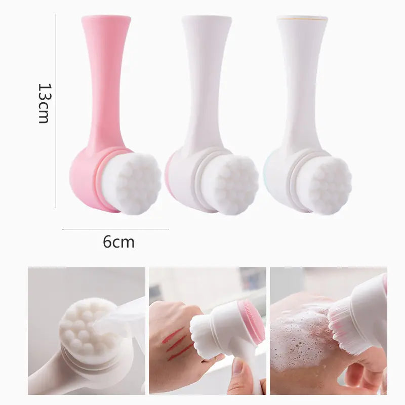 2-in-1 Facial Cleansing Brush - Deep Clean & Exfoliate for Radiant Skin